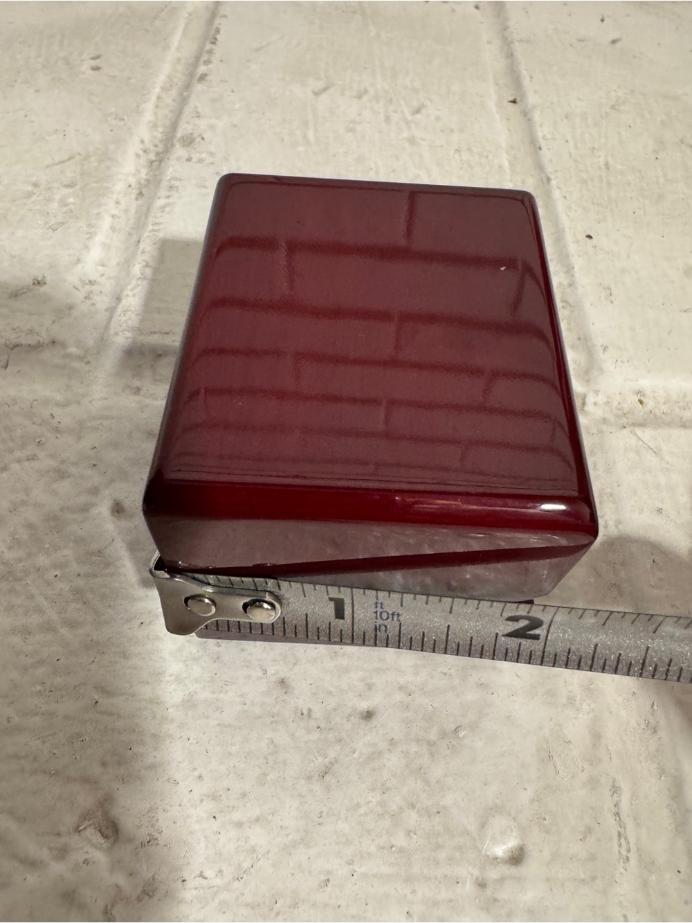 Set of 2 Sturdy Glossy Mahogany-like finish Ring Presentation Boxes 2.5" x 2.25" - Picture 10 of 10